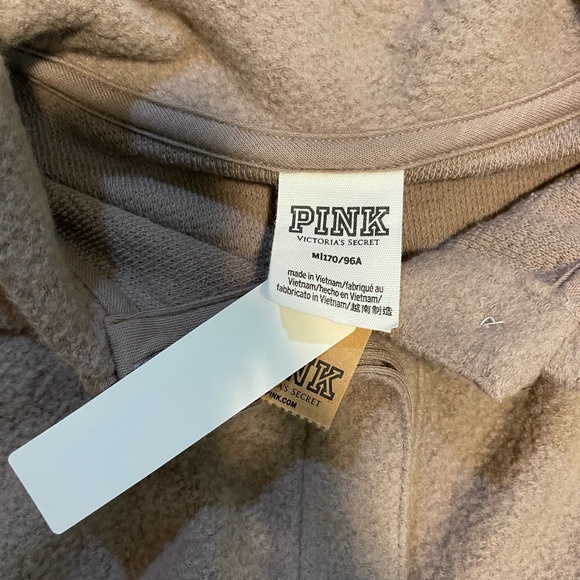 NWT | VS PINK | Reverse Fleece Cropped Polo Sweatshirt & Jogger Set - Picture 13 of 15